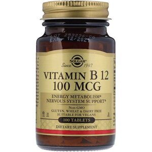 Метілкобаламін Solgar Vitamin B12 100 mcg 100 Veg Tabs SOL-03180 в Дніпропетровській області от компании интернет-магазин "БЫТПРОМТОРГ"