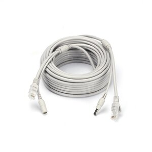 Патчкорд комбінований по кручений парі Merlion RJ-45+DC 20m