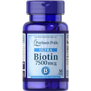 Біотин Puritan's Pride Biotin 7500 mcg 50 Tabs PTP-18545 в Дніпропетровській області от компании интернет-магазин "БЫТПРОМТОРГ"