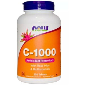 Вітамін C NOW Foods Vitamin C-1000 Rose Hips And Bioflavonoids 250 Tabs NF0687 в Дніпропетровській області от компании интернет-магазин "БЫТПРОМТОРГ"