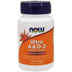 Комплекс Вітамін A+D NOW Foods Ultra A And D-3 100 Softgels NOW-00361 в Дніпропетровській області от компании интернет-магазин "БЫТПРОМТОРГ"