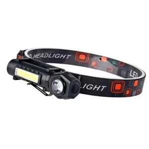 Налобний ліхтар на акумуляторі 2в1 KX-212 9074 Black HeadLight в Дніпропетровській області от компании интернет-магазин "БЫТПРОМТОРГ"