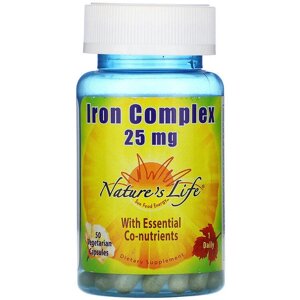 Вітамінно-мінеральний комплекс Nature's Life Iron Complex 25 mg 50 Veg Caps NLI-00226