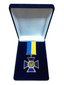Медаль з документом Collection Хрест патріота України у футлярі 45 мм Різнокольоровий (hub_7pkfmu)