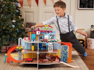 Дерев'яна залізниця PlayTive Hauptbahnhof XXL Німеччина (Brio, Hape, Viga Toys, Ikea)