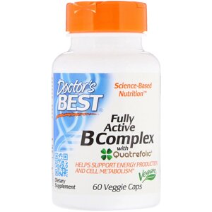 B-комплекс, Fully Active B Complex, Doctor's Best, 60 гелевих капсул