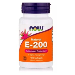 Вітамін E NOW Foods Vitamin E-200 100 Softgels NF0825