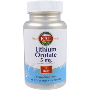 Мікроелемент Літій KAL Lithium Orotate 5 mg 60 Veg Caps CAL-38038 в Дніпропетровській області от компании интернет-магазин "БЫТПРОМТОРГ"