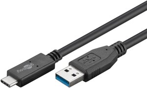 Кабель Goobay USB Type-C-3.0A M/M 0.5m USB3.1Gen2 10Gbps 60W/20V/3A Чорний (75.04.1073)