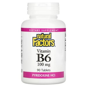 Пірідоксин Natural Factors Vitamin B6 Pyridoxine HCl 100 mg 90 Tabs в Дніпропетровській області от компании интернет-магазин "БЫТПРОМТОРГ"