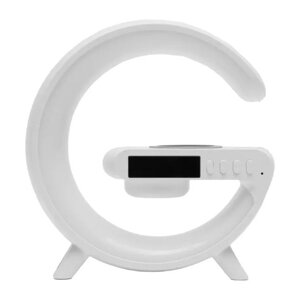 Нічник RGB 3в1 + Bluetooth колонка та бездротова зарядка G63 Smart Small White CNV