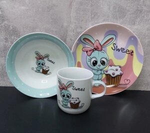 Дитячий набір столового посуду Limited Edition Sweet Bunny з 3 предметів (C523)