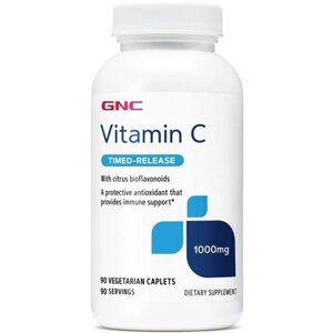 Вітамін C для спорту GNC Vitamin C with Citrus Bioflavonoids, Timed-Release 1000 mg 90 Veg Caplets в Дніпропетровській області от компании интернет-магазин "БЫТПРОМТОРГ"