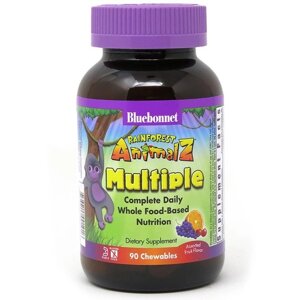 Вітамінно-мінеральний комплекс Bluebonnet Nutrition Rainforest Animalz, Multiple Complete Daily 90 Chewables Assorted