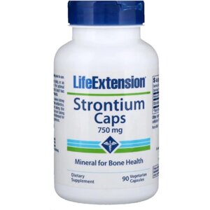 Мультимінеральний комплекс Life Extension Strontium Caps Mineral for Bone Health 750 mg 90 Caps LEX-14769