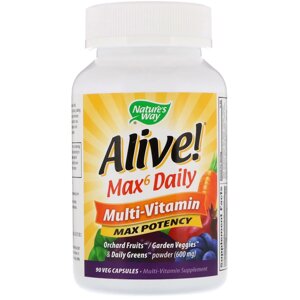 Мультивітаміни Nature's Way Max6 Alive! Max6 Daily Multi-Vitamin 90 капсул (NWY15090)