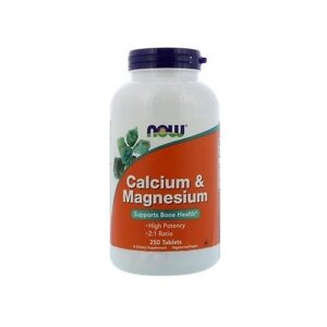 Мікроелемент Кальцій NOW Foods Calcium & Magnesium, 500/250 mg 250 Tabs