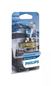 Автолампа PHILIPS 12276WVUB1 PSX24W 55W 12V WhiteVision ultra +60% (3300K) B1