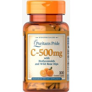 Вітамін C Puritan's Pride Vitamin C-500 mg with Bioflavonoids & Rose Hips 100 Caplets