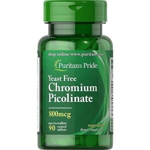 Мікроелемент Хром Puritan's Pride Chromium Picolinate Yeast Free 800 mcg 90 Tabs в Дніпропетровській області от компании интернет-магазин "БЫТПРОМТОРГ"