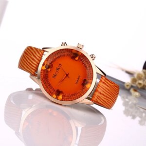 Годинники наручні жіночі Quartz orange (hub_mjipa1)