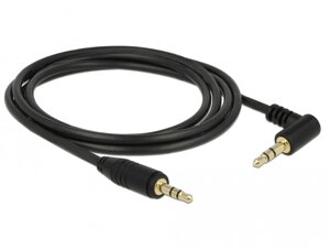 Кабель Delock Jack 3.5mm 3pin M/M 2.0m 90° Stereo AWG24 AUX Gold Чорний (70.08.3756)