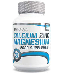 Мультимінерали для спорту BioTechUSA Calcium Zinc Magnesium 100 Tabs