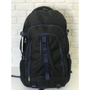 Рюкзак туристичний похідний VA T-02-3 65л Чорний із синім (009223)