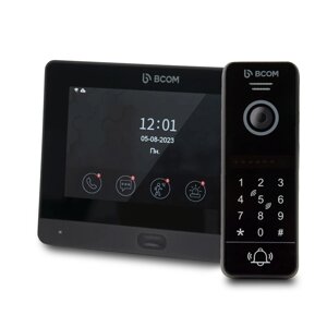 Комплект Wi-Fi відеодомофонa 7 BCOM BD-760FHD/T Black з підтримкою Tuya Smart і BT-400HD-AC Black