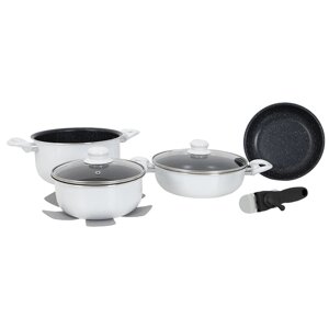 Набір посуду Gimex Cookware Set induction 7 предметів White (6977221) в Дніпропетровській області от компании интернет-магазин "БЫТПРОМТОРГ"