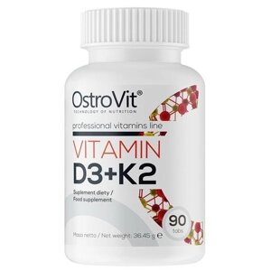 Вітамін D3+K2 для спорту OstroVit Vitamin D3 + K 90 Tabs в Дніпропетровській області от компании интернет-магазин "БЫТПРОМТОРГ"