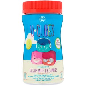 Мікроелемент Кальцій Solgar U-Cubes, Children's Multi-Vitamin & Mineral Gummies 60 Gummies