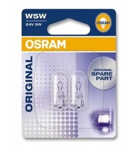 Автолампа ук. OSRAM 2845-02B W5W 24V W2.1X9.5D 10X2 Blister