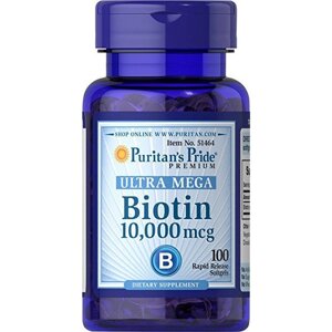 Біотин Puritan's Pride Biotin 10000 mcg 100 Caps в Дніпропетровській області от компании интернет-магазин "БЫТПРОМТОРГ"