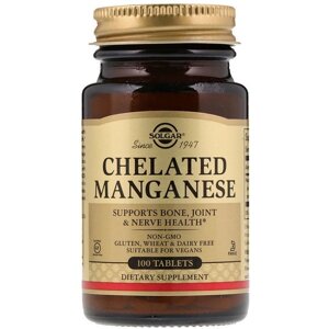 Мікроелемент Марганець Solgar Chelated Manganese 100 Tabs