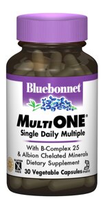 Мультивітаміни із залізом Bluebonnet Nutrition MultiONE 30 гелевих капсул