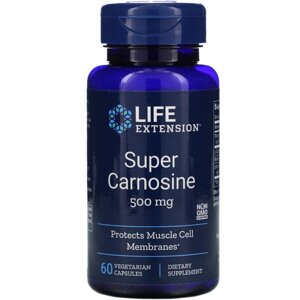 Супер Карнозін, Super Carnosine, Life Extension, 500 мг, 60 вегетаріанських капсул