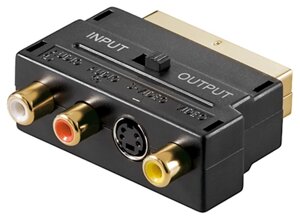 Перехідник аудіо-відео Goobay SCART-RCAx3 M/F +SVideo4p AV Gold In/OutSwitch чорний (75.05.0499) в Дніпропетровській області от компании интернет-магазин "БЫТПРОМТОРГ"