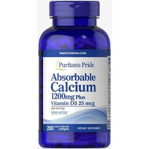 Мікроелемент Кальцій Puritan's Pride Absorbable Calcium 1200 mg with Vitamin D 1000 IU 200 Softgels в Дніпропетровській області от компании интернет-магазин "БЫТПРОМТОРГ"