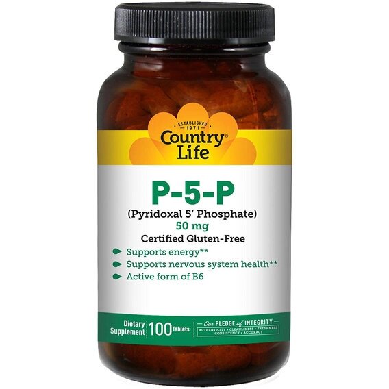 Пірідоксін Country Life P-5-P (Pyridoxal 5' Phosphate) 50 mg 100 Tabs від компанії інтернет-магазин "БИТПРОМТОРГ" - фото 1