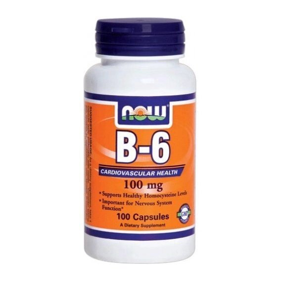 Пірідоксін NOW Foods Vitamin B-6 100 mg 100 Caps від компанії інтернет-магазин "БИТПРОМТОРГ" - фото 1