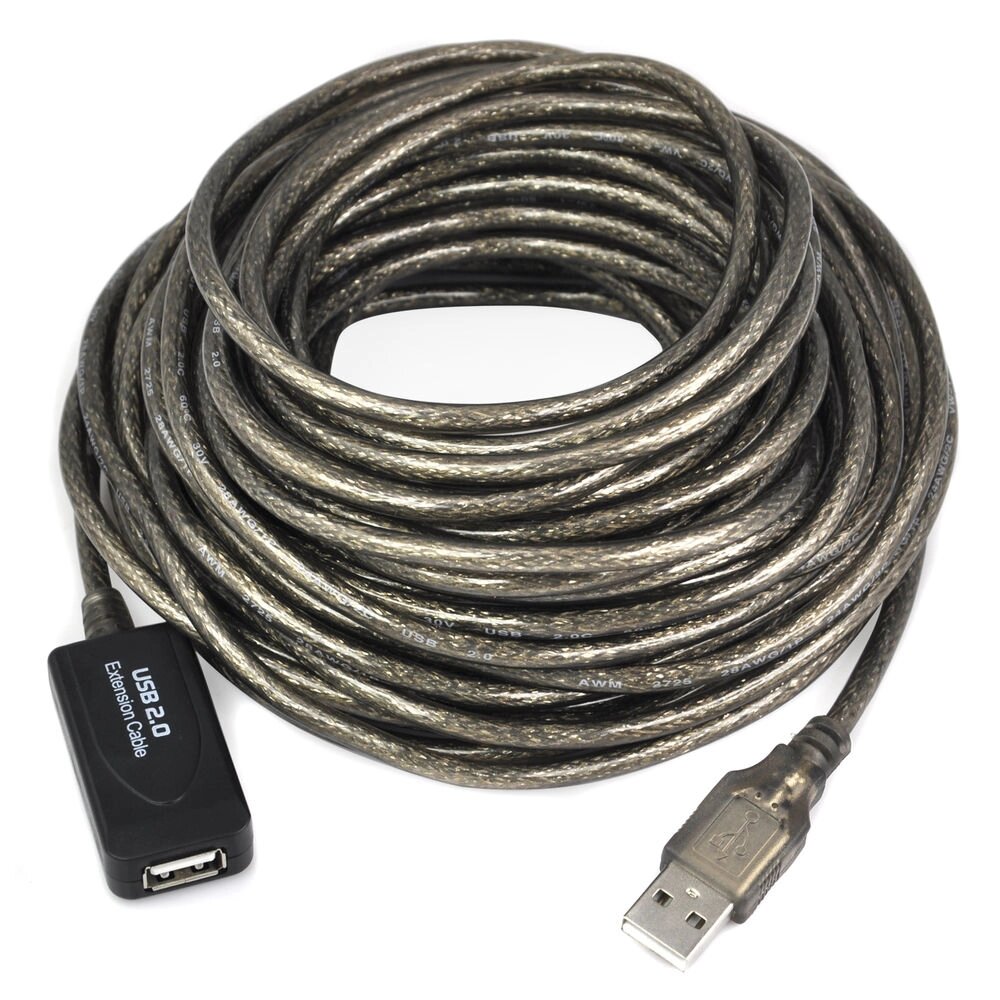 Подовжувач пристроїв активн Gutbay USB2.0 A M/F (Active) 15.0m D=5.0mm AWG24+28 Cu прозорий (78.01.2885) від компанії інтернет-магазин "БИТПРОМТОРГ" - фото 1