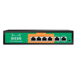 Poe комутатор SICSO P4806J-4578 (4xpoe, 2xlan)