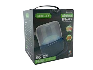 Портативна колонка GS-29, BT/USB/FM/AUX/microSD LED, 1800mAh 13x13x17cm темно-синя ТМ Gerlax