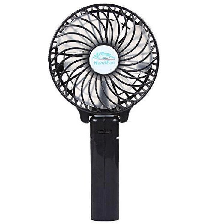 Портативний ручний вентилятор handy mini fan з акумулятором 18650, чорний від компанії інтернет-магазин "БИТПРОМТОРГ" - фото 1
