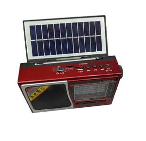 Радіо-ліхтар на сонячній батареї на акумуляторі Solar Charge S-1521BTS червоний