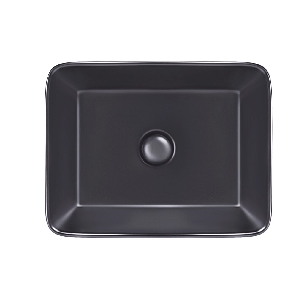 Раковина-чаша Qtap Tern 475х370х140 Matt black з донним клапаном QT172074MBMB від компанії інтернет-магазин "БИТПРОМТОРГ" - фото 1