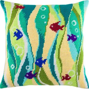 Набір для вишивання декоративної подушки Чарівниця Рибки у водоростях 4040 см V-101
