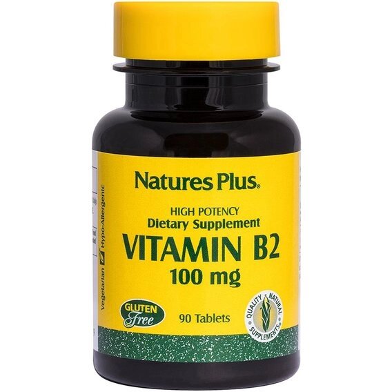 Рибофлавін Nature's Plus Vitamin B2 100 mg 90 Tabs NTP1630 від компанії інтернет-магазин "БИТПРОМТОРГ" - фото 1