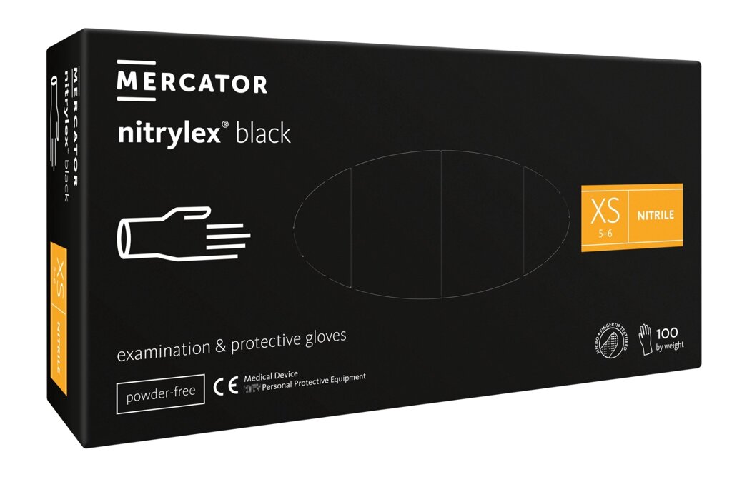 Рукавички нітрилові Mercator Medical Nitrylex Black XS Чорні 100 шт (00-00000035) від компанії інтернет-магазин "БИТПРОМТОРГ" - фото 1